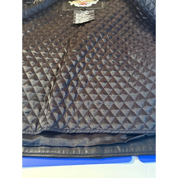 Harley-Davidson Women’s Leather Motorcycle Jacket – Size Large – Black - Picture 10 of 11